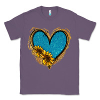Lavender Gold Glitter Sunflower Blue Heart Classic Tee - Jasminsmagicworld