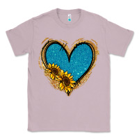 Lilac Gold Glitter Sunflower Blue Heart Classic Tee - Jasminsmagicworld