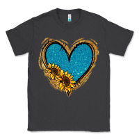 Smoke Gold Glitter Sunflower Blue Heart Classic Tee - Jasminsmagicworld