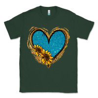 Sports Green Gold Glitter Sunflower Blue Heart Classic Tee - Jasminsmagicworld
