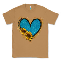 Toasted Coconut Gold Glitter Sunflower Blue Heart Classic Tee - Jasminsmagicworld