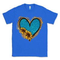 True Royal Gold Glitter Sunflower Blue Heart Classic Tee - Jasminsmagicworld
