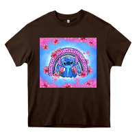 Chocolate Brown stitch rainbow Heavy Core Tee - Zillion Design Studio