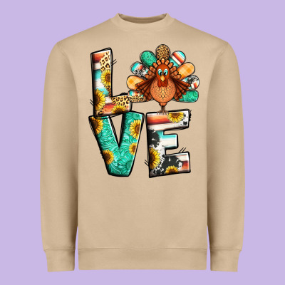 Love Thanksgiving Heavyweight Sweatshirt Designed By Jasminsmagicworld