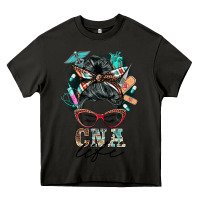 Asphalt nurse cna life messy bun Heavy Core Tee - BarkalooDesign