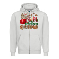 Dove Grey just a girl who loves christmas Zipper Hoodie - BundleAndBundleShop
