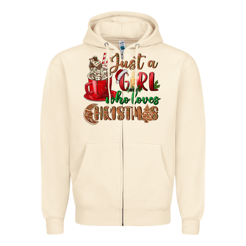 Just A Girl Who Loves Christmas Zipper Hoodie by BundleAndBundleShop | Teevron