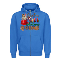 True Royal just a girl who loves christmas Zipper Hoodie - BundleAndBundleShop