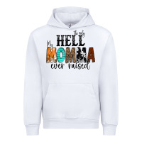 White The Only Hell my Momma Ever Raised Urban Hoodie - CowCowDesign