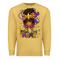 Antique Gold mardi gras mama afro messy bun Premium Sweatshirt - texasbilliewilder