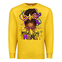 Lemon mardi gras mama afro messy bun Premium Sweatshirt - texasbilliewilder