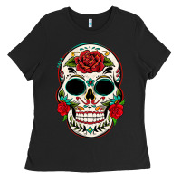 Black mexican day of the dead Ladies Tee - texasbilliewilder