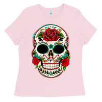 Bubblegum Pink mexican day of the dead Ladies Tee - texasbilliewilder