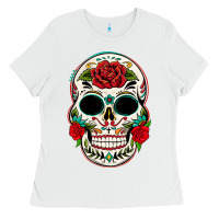 White mexican day of the dead Ladies Tee - texasbilliewilder