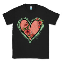 Black Pink Glitter Floral Heart Classic Tee - Jasminsmagicworld