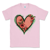 Bubblegum Pink Pink Glitter Floral Heart Classic Tee - Jasminsmagicworld