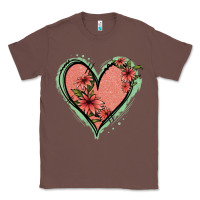 Chestnut Pink Glitter Floral Heart Classic Tee - Jasminsmagicworld