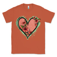 Copper Pink Glitter Floral Heart Classic Tee - Jasminsmagicworld