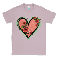 Lilac Pink Glitter Floral Heart Classic Tee - Jasminsmagicworld