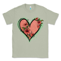 Matcha Pink Glitter Floral Heart Classic Tee - Jasminsmagicworld