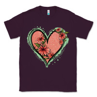 Plum Pink Glitter Floral Heart Classic Tee - Jasminsmagicworld