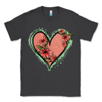 Smoke Pink Glitter Floral Heart Classic Tee - Jasminsmagicworld