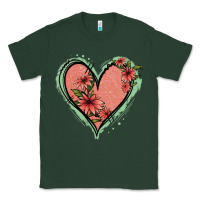 Sports Green Pink Glitter Floral Heart Classic Tee - Jasminsmagicworld