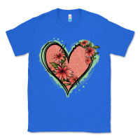 True Royal Pink Glitter Floral Heart Classic Tee - Jasminsmagicworld