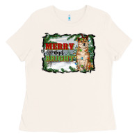 Bone merry and bright shiba inu Ladies Tee - RanaPortraitStore