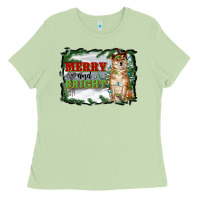 Matcha merry and bright shiba inu Ladies Tee - RanaPortraitStore