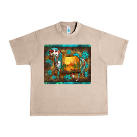 French Oak western horse sunset turquoise's gemstones mousepad Urban Heavy Tee - BarkalooDesign