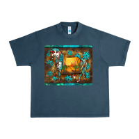 Midnight Navy western horse sunset turquoise's gemstones mousepad Urban Heavy Tee - BarkalooDesign