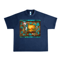 Navy western horse sunset turquoise's gemstones mousepad Urban Heavy Tee - BarkalooDesign
