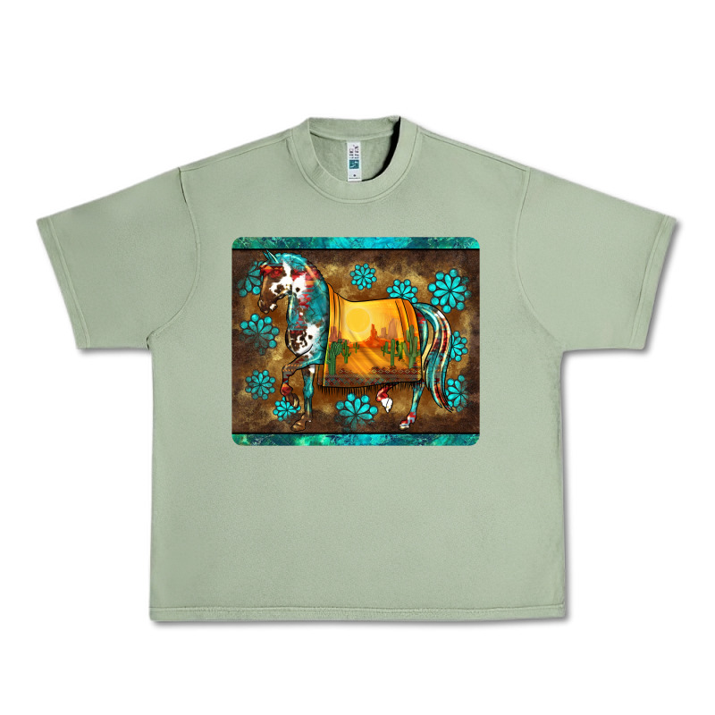 Western Horse Sunset Turquoise's Gemstones Mousepad Urban Heavy Tee by BarkalooDesign | Teevron