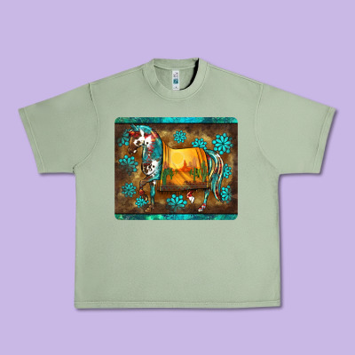 Western Horse Sunset Turquoise's Gemstones Mousepad Urban Heavy Tee Designed By Barkaloodesign