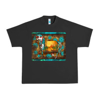 Pigment Black western horse sunset turquoise's gemstones mousepad Urban Heavy Tee - BarkalooDesign