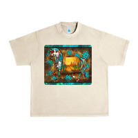 Sandshell western horse sunset turquoise's gemstones mousepad Urban Heavy Tee - BarkalooDesign