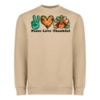 Mushroom peace love thankful turkey Heavyweight Sweatshirt - Jasminsmagicworld