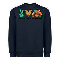 Navy peace love thankful turkey Heavyweight Sweatshirt - Jasminsmagicworld