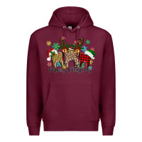 Burgundy Merry Christmas tooth Premium Hoodie - texasbilliewilder