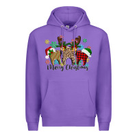Purple Merry Christmas tooth Premium Hoodie - texasbilliewilder