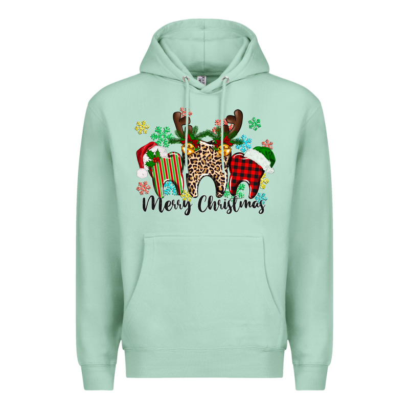 Merry Christmas Tooth Premium Hoodie by texasbilliewilder | Teevron