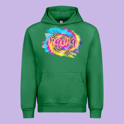 Mama Tie Dye Leopard Urban Hoodie Designed By Cowcowdesign