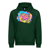 Forest Green Mama Tie dye Leopard Urban Hoodie - CowCowDesign