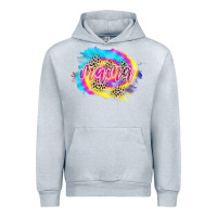 Heather Grey Mama Tie dye Leopard Urban Hoodie - CowCowDesign