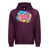 Mauve Wine Mama Tie dye Leopard Urban Hoodie - CowCowDesign