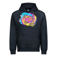 Navy Mama Tie dye Leopard Urban Hoodie - CowCowDesign
