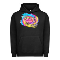 Pigment Black Mama Tie dye Leopard Urban Hoodie - CowCowDesign