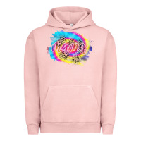 Pigment Salmon Mama Tie dye Leopard Urban Hoodie - CowCowDesign