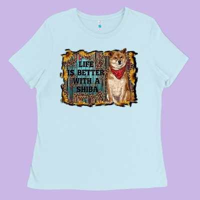 Life Is Better With A Shiba Ladies Tee Designed By Ranaportraitstore